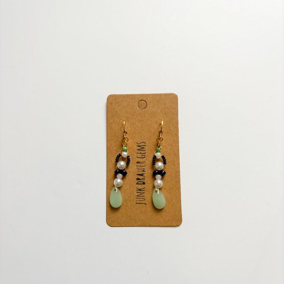 Handmade Beaded Dangle Earrings - Picture 1 of 4